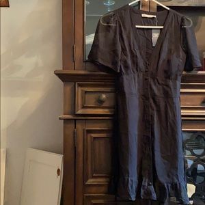 Flutter sleeves mini black dress